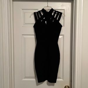 Size small. All black formal dress.